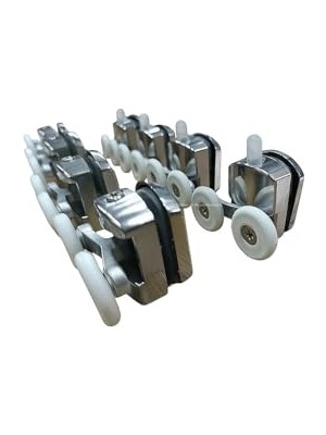 Duşakabin Tekeri, Krom 8’li Takım, 24 mm Çap, Alt Üst Takım, Cam, Kabin Tekerleği, Dayanıklı Yedek Parça (Gri)