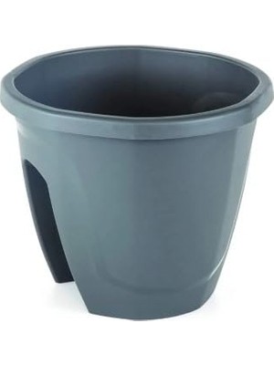 Zümrüt Balkon Saksı Askı Aparatı ile Birlikte 29,7cm, 7.5 Litre Antrasit