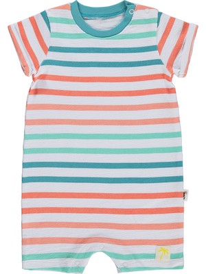 Civil Baby Çizgili 6-18 Ay Tulum - Beyaz