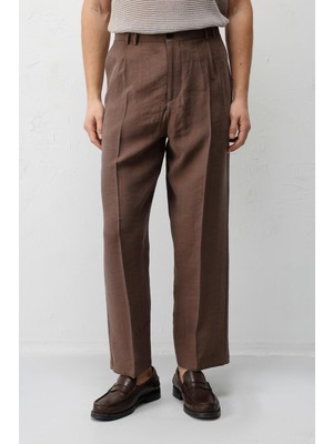 Antioch Kahve Lyocell Relaxed Fit Pileli Erkek Pantolon