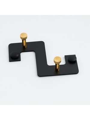 Zeta Siyah Metal Askı 2’li Lüx Vestiyer Dolap Portmanto Elbise Ceket Çanta Anahtar Asma Aparatı