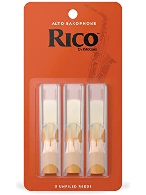 Rico By  Eb-Altsaksafon Yapıcı | Yüksek Hassas Üretim | Kalınlık 1,5 | 3'lü Paket | Sıcak Tam Ses | Hoş Oyun Hissi