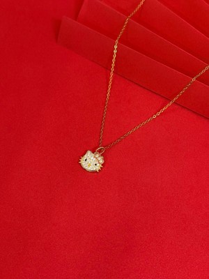 Melisa Takı & Aksesuar 316L Çelik Gold Renk Hello Kitty Kolye