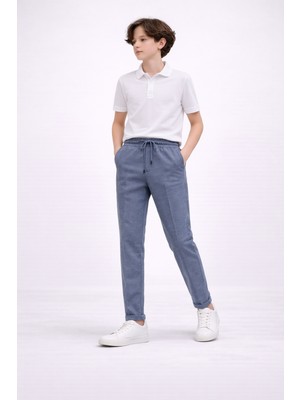 Mini Kanka Erkek Çocuk Beli Lastikli Kumaş Pantolon – Bağcıklı, Rahat Kesim, Günlük & Şık Kullanım