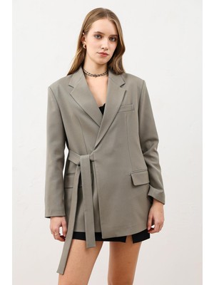 Antioch Haki Kuşaklı Kadın Blazer
