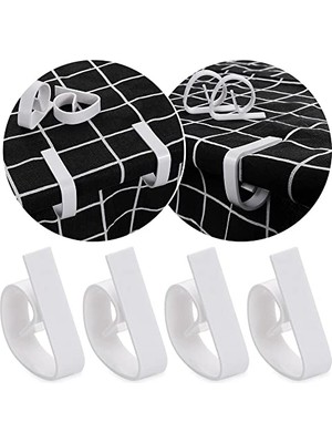 Beyaz Yaysız Masa Örtüsü Tutacağı Mandal Kayma Önleyici Tutucu Sabitleyici Kıskaç Klips Aparat (4, Beyaz)