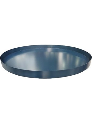 Metal Saksı Altlığı Iç Dış Saksı Altlığı Dekoratif Saksı Altı Çap 58 cm Derinlik 3,5 cm Antrasit Rengi