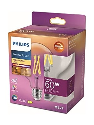 Philips LED Classic 60W G93 E27 Kısılabilir Filament Glob WGD90