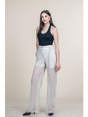 MissVina Tül Dantel Içi Şortlu Bol Paça Pantolon 30371