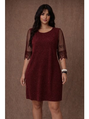 Hiramir Kısa Abiye Simli Tül Kol Dantel Detaylı YZ2706