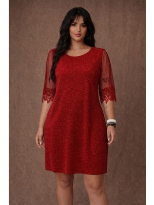 Hiramir Kısa Abiye Simli Tül Kol Dantel Detaylı YZ2706