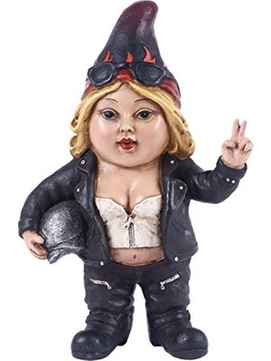 Gift Ltd. Kadın Bisikletçi Cücesi Kasklı - Gnomad Heykeli