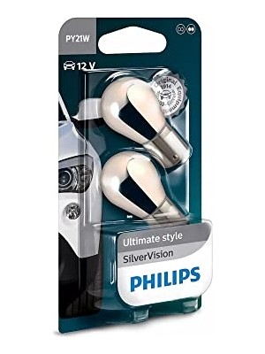 Philips PY21W Chrome Diadem 12V 93 Turuncu Amber Silver Vision Ampul 2 Adet