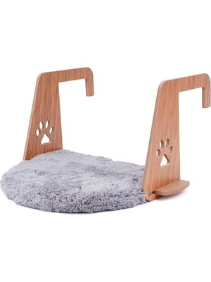 Gobypet Kalorifer Petek Radyatör Yatağı – Oval Yapılı, Askılı Tasarım, Ahşap Taşıyıcılı Konfor Alanı (Gri)