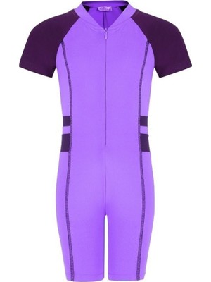 Tesmay Düz Renk Boneli Çocuk Yüzücü Mayo