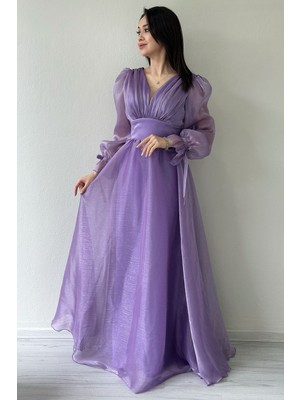 The Zks-Karpuz Kol Asimetrik Etek Prenses Abiye Elbise Pudra,gold,bej,siyah,beyaz,yeşil,indigo,lila,mavi