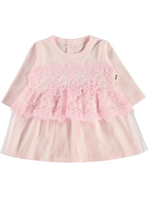 Civil Baby Fırfır Tüllü 3-12 Ay Elbise - Pembe