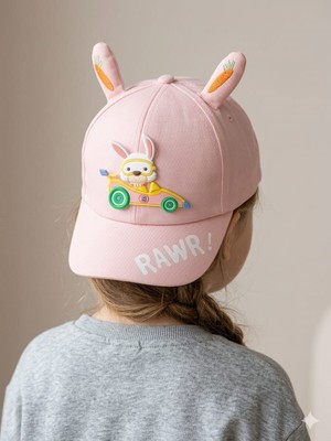Benitto Kids Kitti 5-8 Yaş Tavşan Figürlü Çocuk Kep Şapka