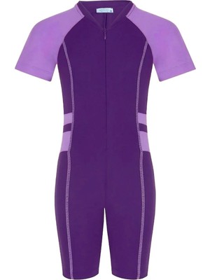 Tesmay Düz Renk Boneli Çocuk Yüzücü Mayo