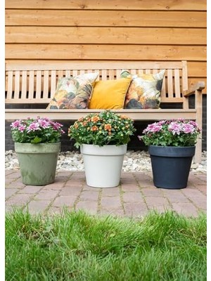 Nayla Gri Plastik Saksı 25X23CM