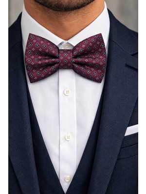 Kravatkolik Bordo Motif Desen Papyon P2027