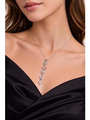 Melisa Takı & Aksesuar 316L Çelik Gümüş Renk Y Kolye