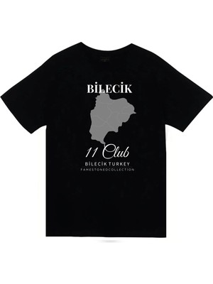 stonedfame Bilecik - 11 - Soğüt - Osmanlı - Kültür Şehir Baskılı Unisex %100 Pamuk Siyah T-Shirt