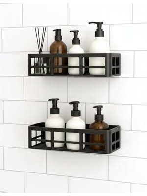 Orret Home 2 Adet Yapışkanlı Banyo Organizer Duş Rafı – Delmeden Montaj, Su Geçirmez Banyo ve Mutfak Duvar Organizeri,suya Dayanıklı Pratik Saklama Rafı 12X27X6.5 cm