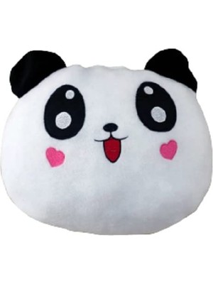 Arsimo 8683200803453 Panda Figürlü Kalp Yanaklı Sevimli Peluş Yastık Minnoş Yavru Panda Tasarımlı Dekoratif Yastık, Çok Renkli, Medium