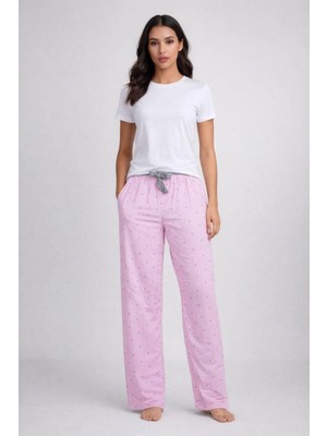 Anı İç Giyim Beli Fiyonklu Rahat Kesim Pamuklu Tek Alt Pijama Kadın BYATİ010