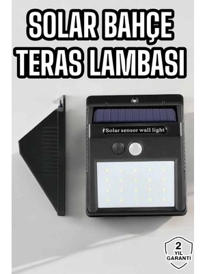 Güneş Enerjili Bahçe Lambası Solar Gece Aydınlatma Sensörlü Lamba