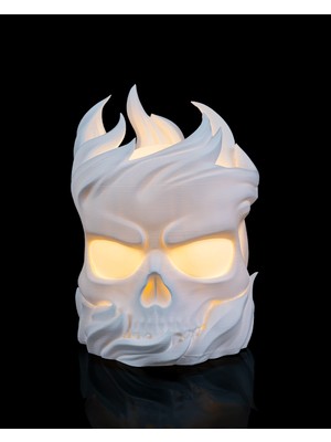 R3DWORKS Skull Sphere Table Lamp – 3D Baskı Kuru Kafa Tasarımlı Dekoratif Masa Lambası, Gece Lambası, Ortam Işığı