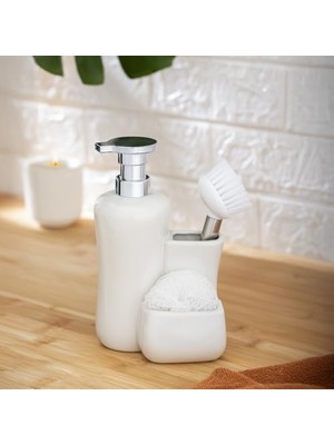 Fırçalı Sıvı Sabunluk Beyaz HZ22901