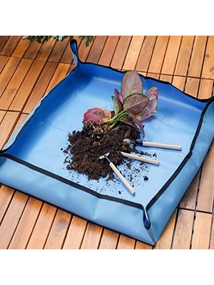 Çiçek Saksı Toprağı Aktarımı Için Su Geçirmez Ped 50X50 cm 1 Adet Mavi