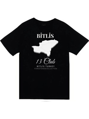 stonedfame Bitlis - Nemrut - Van Gölü - Tatvan - Doğa - Şehir Baskılı Unisex Siyah T-Shirt