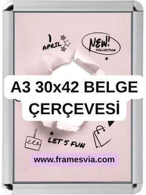 A3 Belge Çerçevesi 30X42 Aç Kapa Rondo Köşeli Duvar Montajlı Çerçeve Afiş Diploma Sertifika Duyuru Ilan Çerçevesi Işyeri Ofis Kurum (1 Adet)