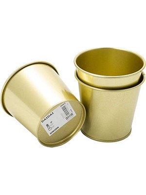 Daidai – Çiçek Saksısı, 9 Cm, Pirinç/altın Renkli Çelik, 3 Adet