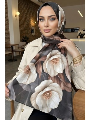 İmaj Butik Kahverengi Desenli Soft Şal