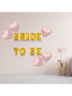 Tedaks Pembe Folyo Kalp Gold Folyo Harfli Bride To Be Süsleme