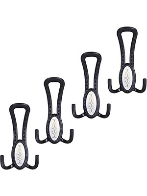 Nobel Portmanto Vestiyer Duvar Askısı Dolap Elbise Askılığı Siyah (4 Adet)