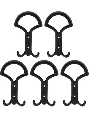 (5 Adet) Noktalı Siyah Metal Portmanto Vestiyer Duvar Askısı Dolap Elbise Askılığı Askılık Askılığı