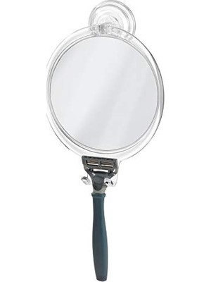 Idesign Power Lock Tıraş Aynası, Kırılmaz Makyaj Aynası, Plastik, Güçlü Vantuzlu, Şeffaf