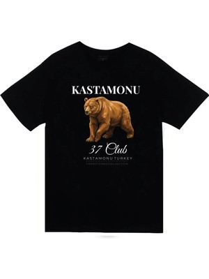 stonedfame Kastamonu 37 Ilgaz Dağı Nasrullah Köprüsü Şehir Baskılı Unisex %100 Pamuk Siyah T-Shirt