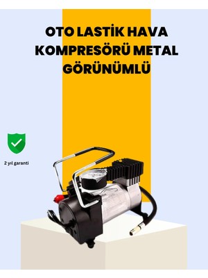 Araç Çakmak Girişli Metal Hava Kompresörü 10A Güçlü Motor