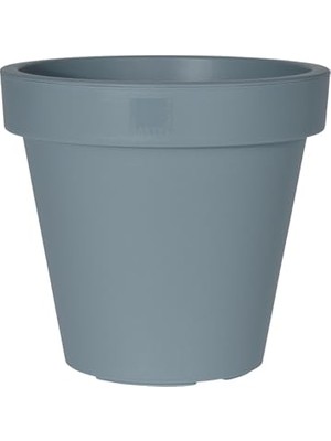 Gri Plastik Yuvarlak Saksı Çap 40 cm Yükseklik 35 cm