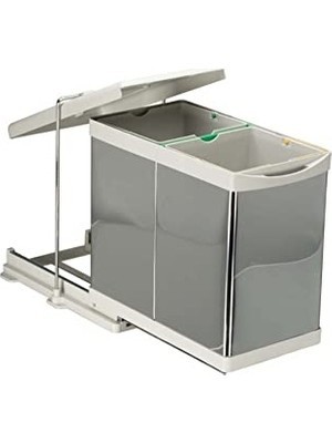 Pelikan Steely 21200 Raylı Dolap Içi Çöp Kovası 14+14 Lt (28 Lt)