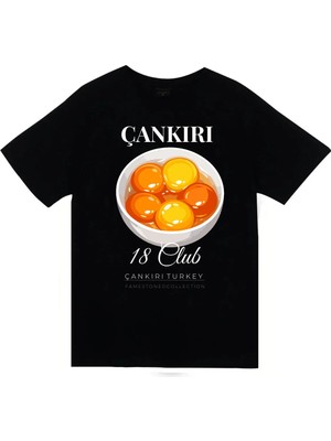 stonedfame Çankırı - 18 - Tuz Mağarası - Ilgaz - Şehir Baskılı Unisex %100 Pamuk Siyah T-Shirt