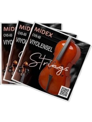 Midex Cvs-60-3x Kaliteli Çello Teli 3 Takım Set