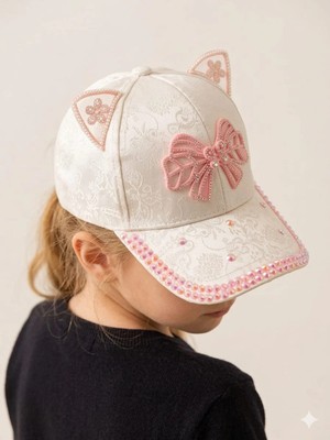Benitto Kids Kitti 5-8 Yaş Boncuk Süslemeli Kız Çocuk Kep Şapka