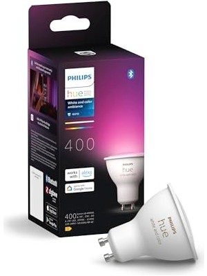 Philips Hue 4.2W Renkli Akıllı Spot Ampul GU10 Bluetooth Uyumlu, Alexa, Apple Home ve Google Assistant ile Sesli Kontrol